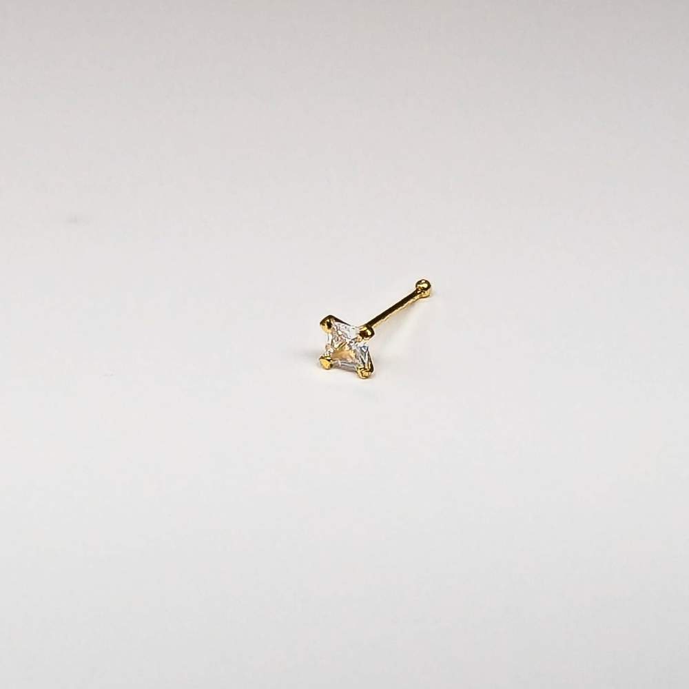 SN305 2.5MM SQ CUBIC STONE SILVER (NOSE BONE) 20pcs